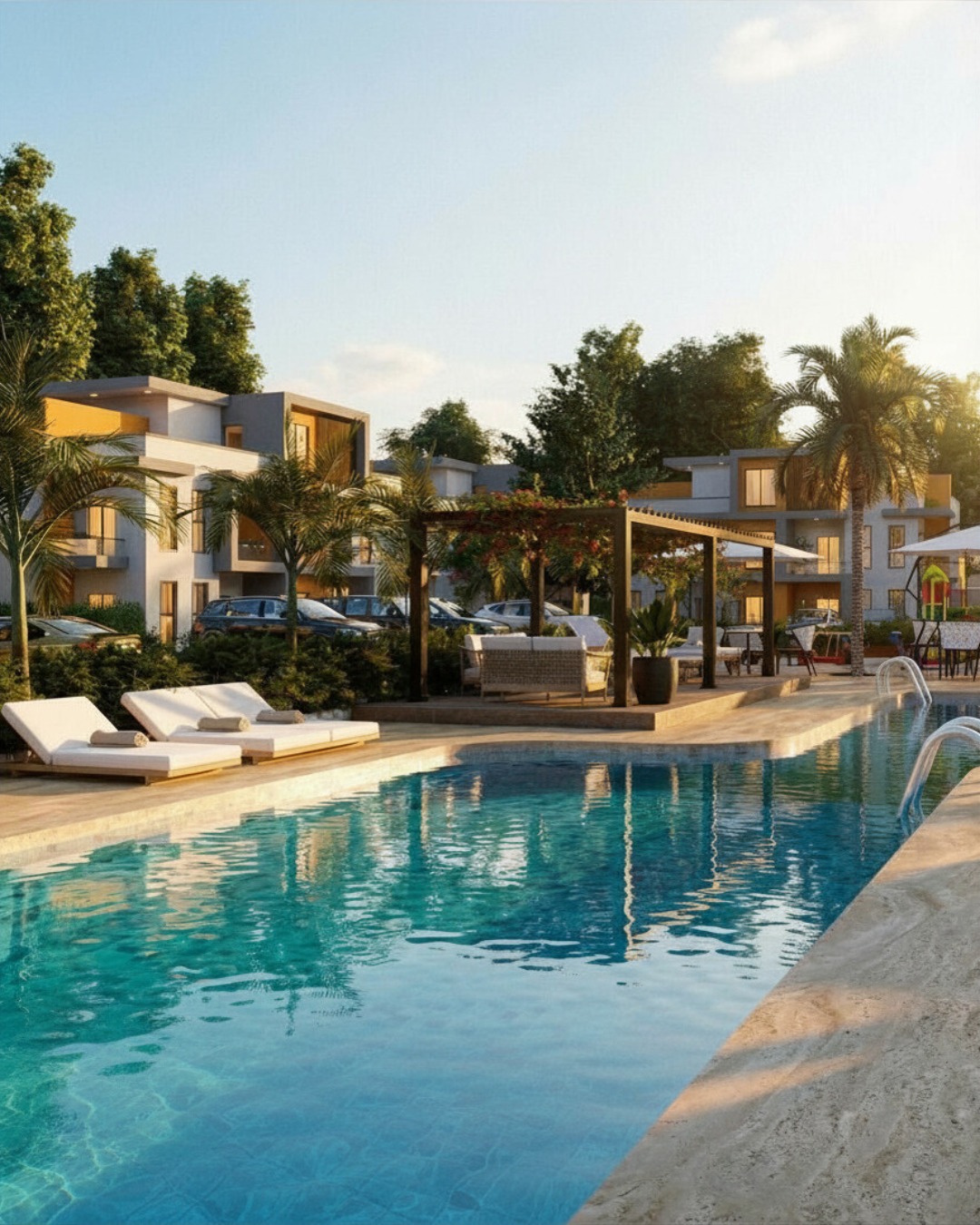 Residencial moderno con piscina